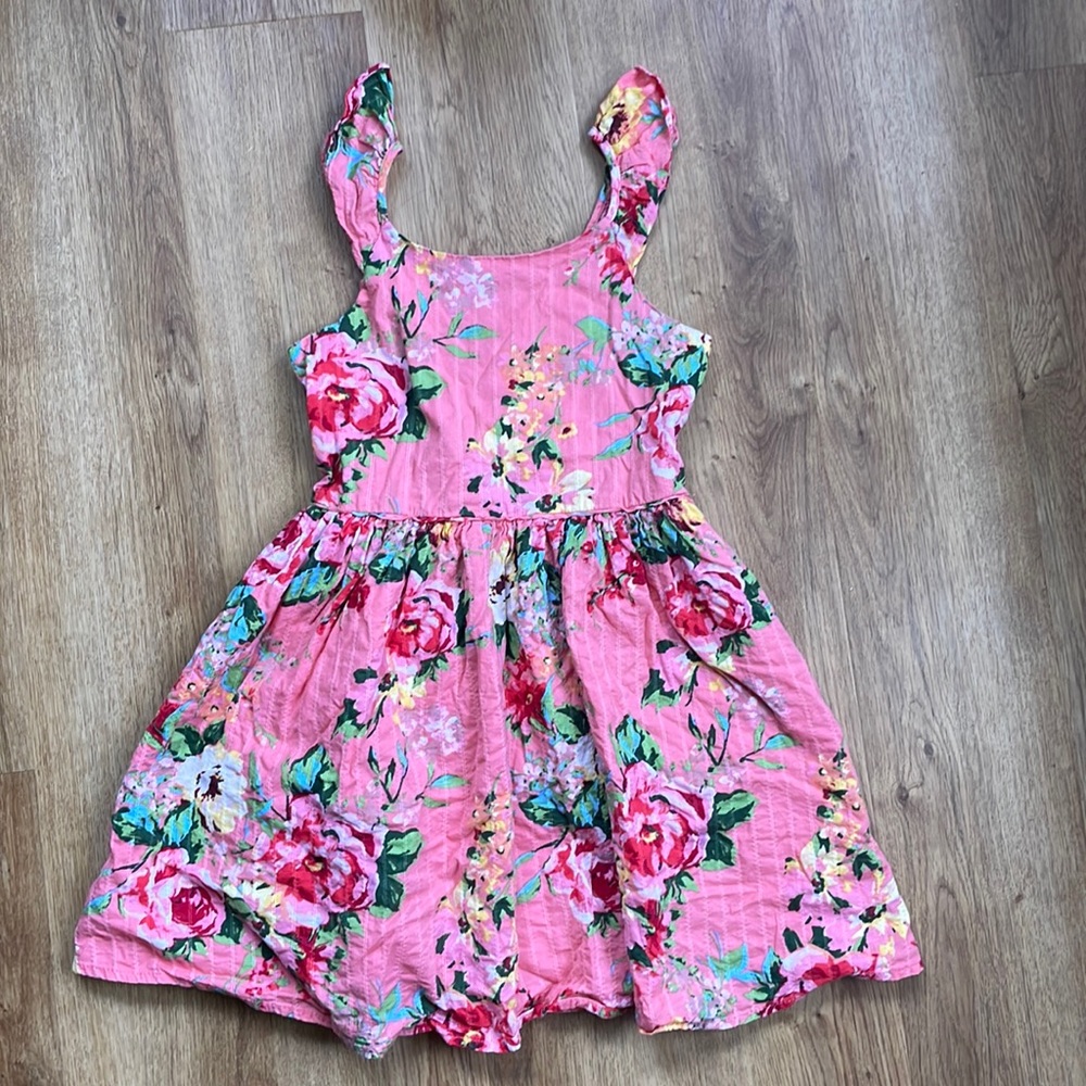 Zunie Floral Flutter Sleeve Dress 7 8 medium